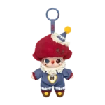 Labubu Flame Clown figur i blått og rødt.