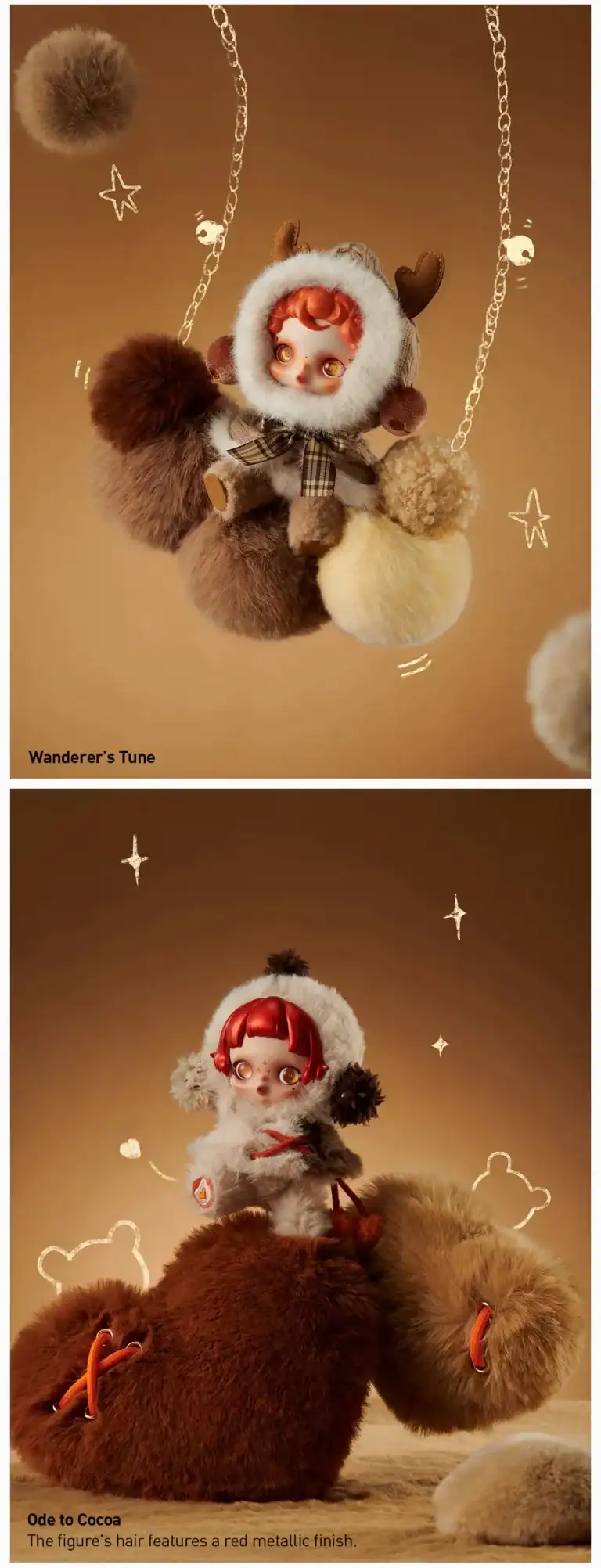 Skullpanda Winter Symphony Bamse og Coco vinylfigur, Pop Mart