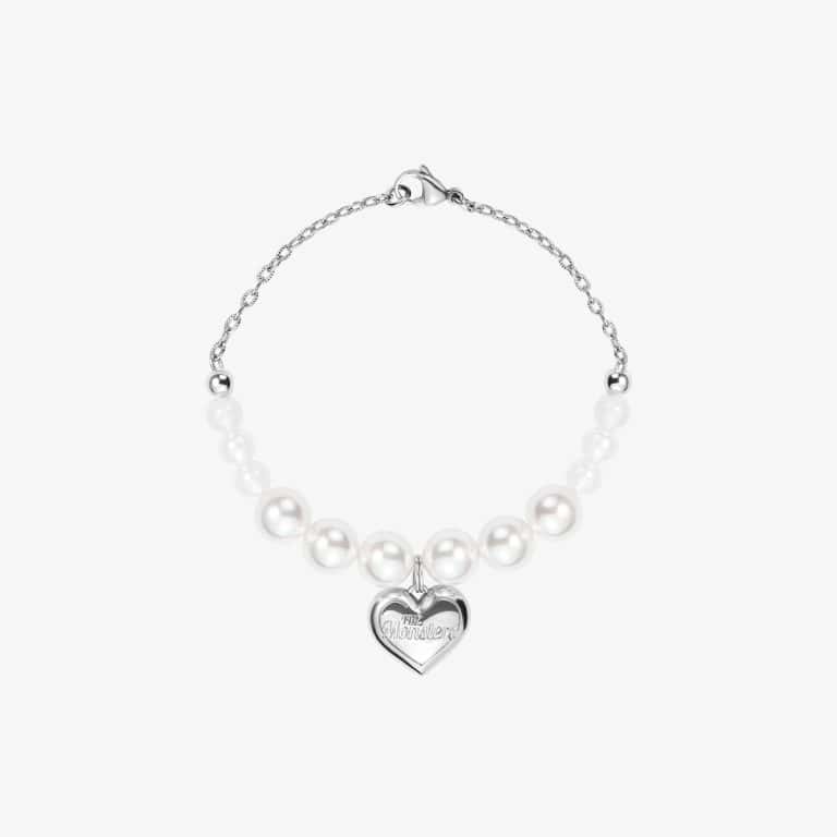 Labubu Rock the Universe metall hjertehalsbånd med perler