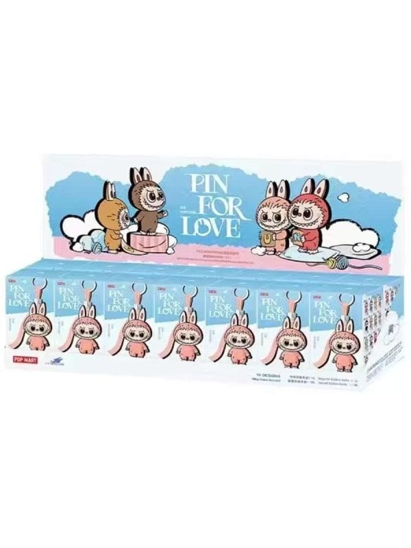 Labubu pin for love blå fullt sett