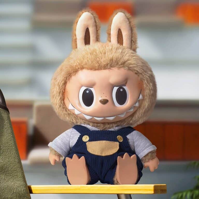 Labubu Time to Chill vinyl plush dukke i denimbukse