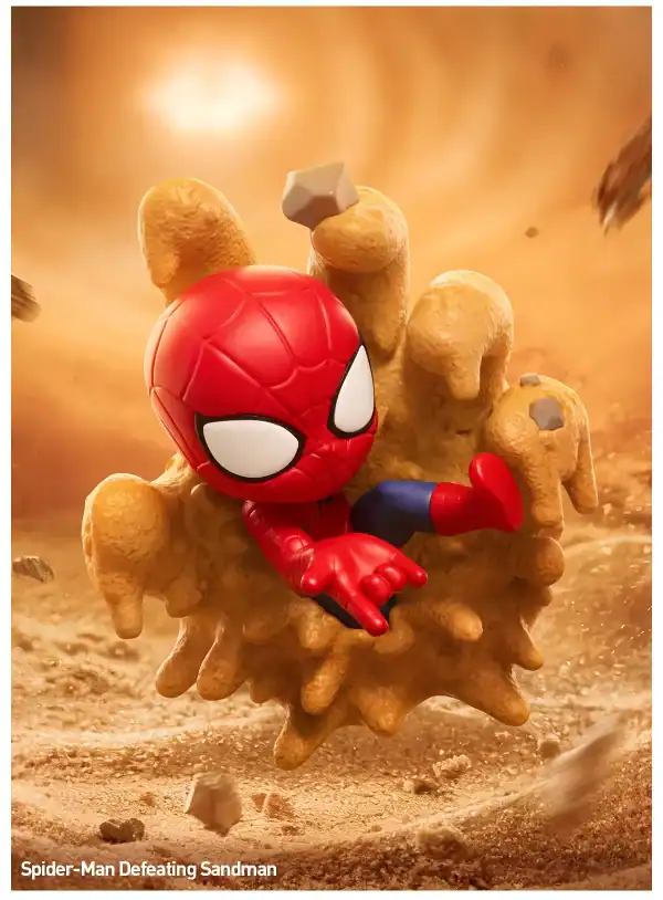 Popmart Marvel Spiderman beseirer Sandman samlefigur i blindboks