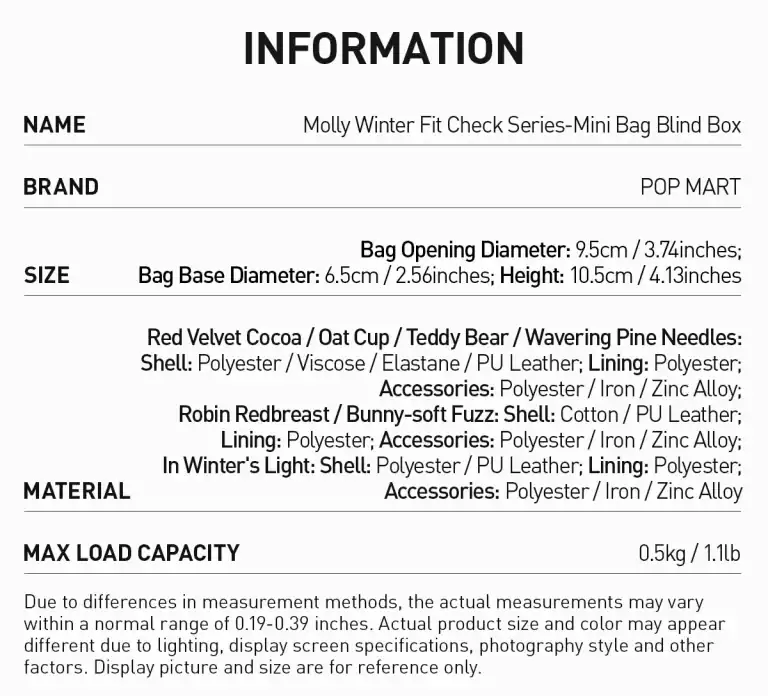Molly Winter Fit Check Series mini bag blind box produktinformasjon