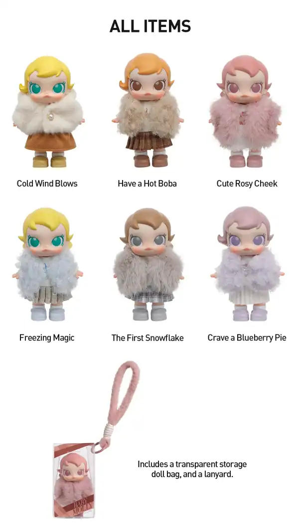 Baby Molly Winter Fit Check med seks ulike design og tilbehør