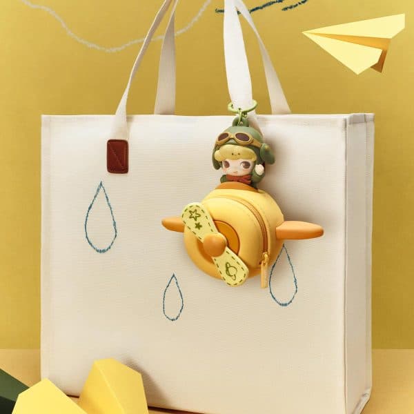 Dimoo World earphone case med flymotiv på veske