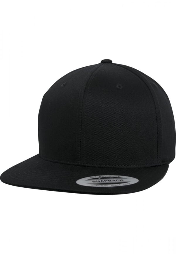 Svart Flexfit Organic Cotton Snapback caps med flat brem