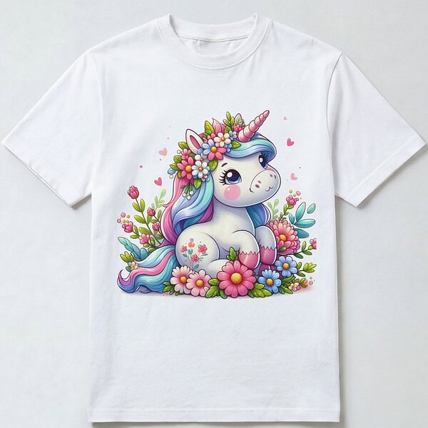 Pastel Unicorn T-skjorte til barn