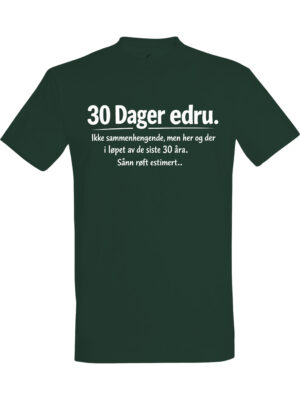 30 Dager edru – T-skjorte med morsom tekst | Gavetips
